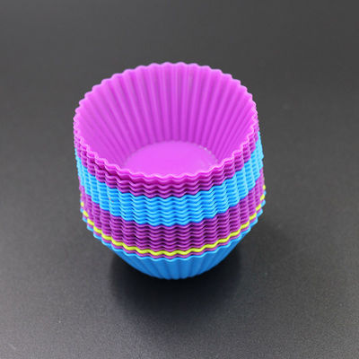 ROHS Odorless Silicone Muffin Cups , Reusable Silicone Cupcake Cases