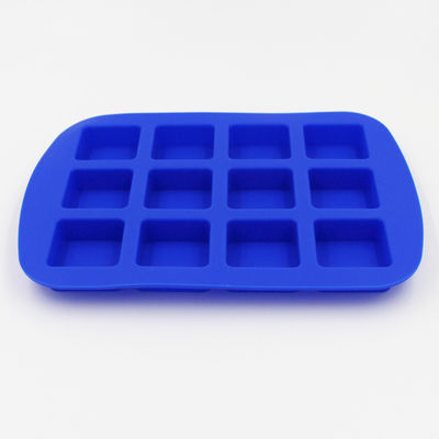 Durable Blue Flexible Ice Cube Trays , Tasteless Personalized Silicone Ice Cube Mold