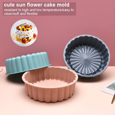 Multicolor Sunflower Silicone Cake Mould Reusable 19.5x6.1cm