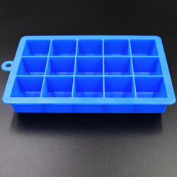 Square Harmless Silicone Ice Mold Cube Trays 15 Cavities Multicolor Reusable